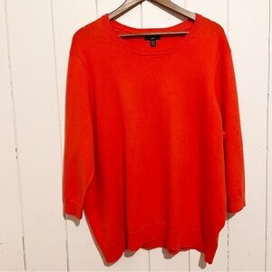 Lord & Taylor Coral Scoop Neck Quarter Length Sweater. Size 3X.